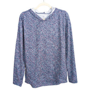 WE WANDER Stitch Fix Multicolor Print Hooded Pullover Long Sleeve Women's XS